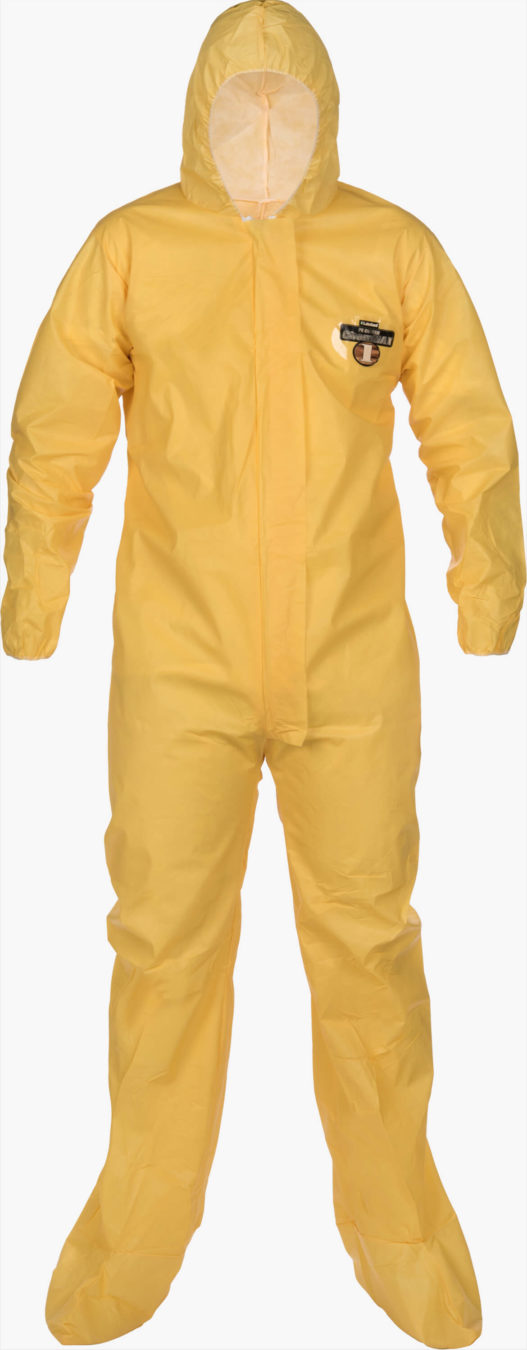 ChemMax® 1 Serged Seam Coverall with Attached Hood/Boots - Spill Control